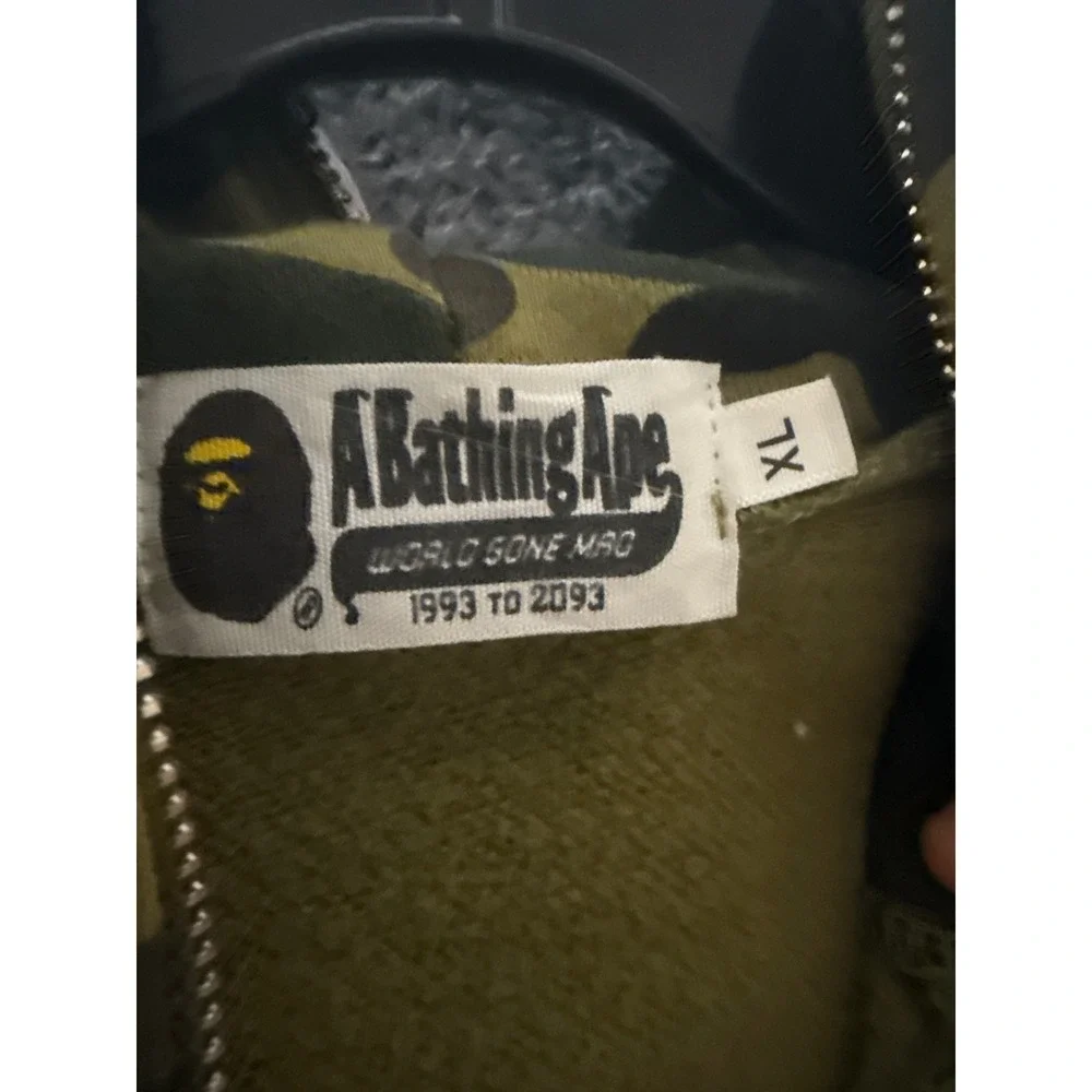 A Bathing Ape BAPE 1st Camo Shark Full Zip Hoodie Green XL Streetwear - Picture 8 of 16